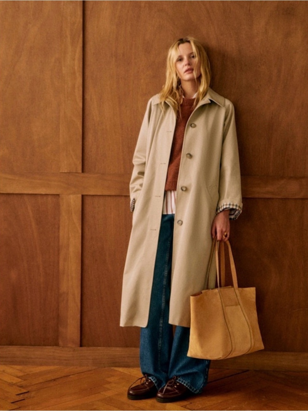 Sezane Clyde Trench Coat - light beige - size 36/4